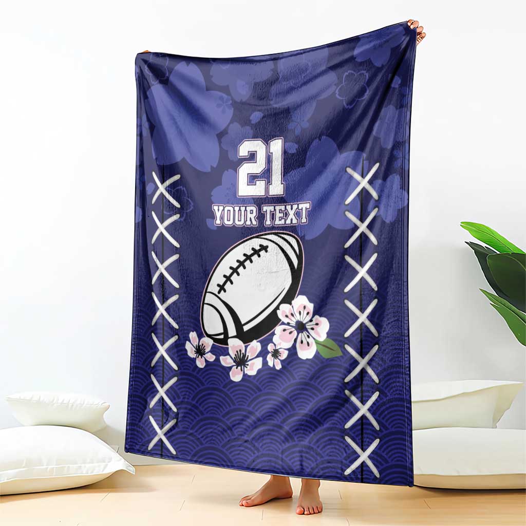 Custom Japan Rugby Pacific Blanket Sakuras Rising Sun wiht Polynesian Pattern