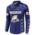 Custom Japan Rugby Pacific Button Sweatshirt Sakuras Rising Sun with Polynesian Pattern LT9 - Wonder Print Shop