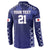 Custom Japan Rugby Pacific Button Sweatshirt Sakuras Rising Sun with Polynesian Pattern LT9 - Wonder Print Shop