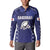 Custom Japan Rugby Pacific Button Sweatshirt Sakuras Rising Sun with Polynesian Pattern LT9 - Wonder Print Shop