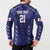 Custom Japan Rugby Pacific Button Sweatshirt Sakuras Rising Sun with Polynesian Pattern LT9 - Wonder Print Shop