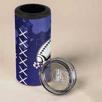 Custom Japan Rugby Pacific 4 in 1 Can Cooler Tumbler Sakuras Rising Sun wiht Polynesian Pattern LT9 - Wonder Print Shop