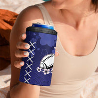 Custom Japan Rugby Pacific 4 in 1 Can Cooler Tumbler Sakuras Rising Sun wiht Polynesian Pattern LT9 - Wonder Print Shop