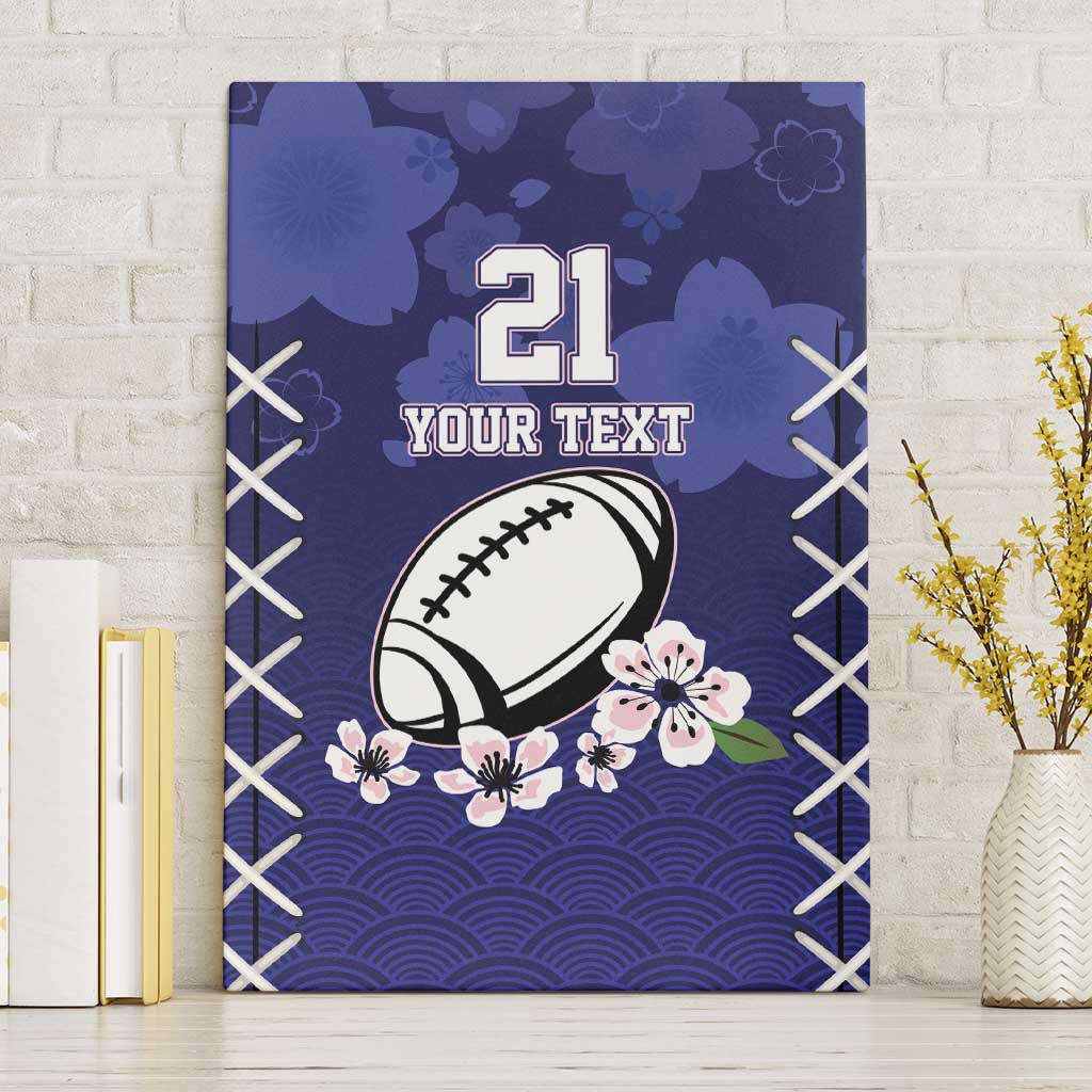 Custom Japan Rugby Pacific Canvas Wall Art Sakuras Rising Sun with Polynesian Pattern LT9 - Wonder Print Shop
