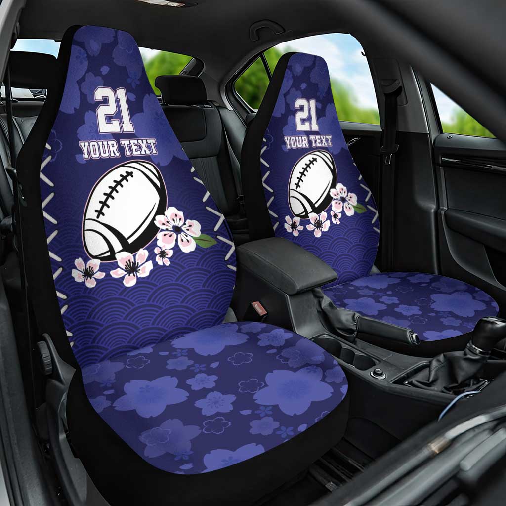 Custom Japan Rugby Pacific Car Seat Cover Sakuras Rising Sun with Polynesian Pattern LT9 - Wonder Print Shop