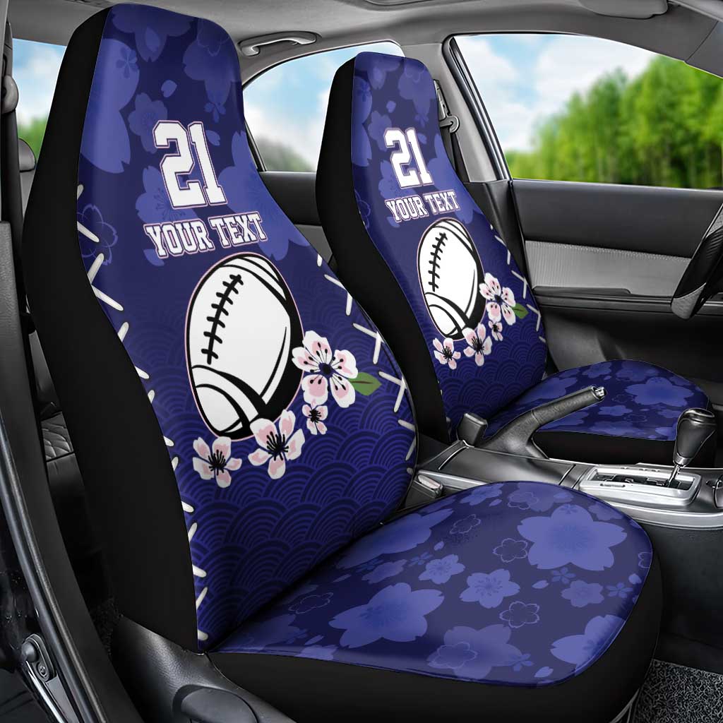 Custom Japan Rugby Pacific Car Seat Cover Sakuras Rising Sun with Polynesian Pattern LT9 - Wonder Print Shop