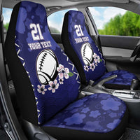 Custom Japan Rugby Pacific Car Seat Cover Sakuras Rising Sun with Polynesian Pattern LT9 - Wonder Print Shop