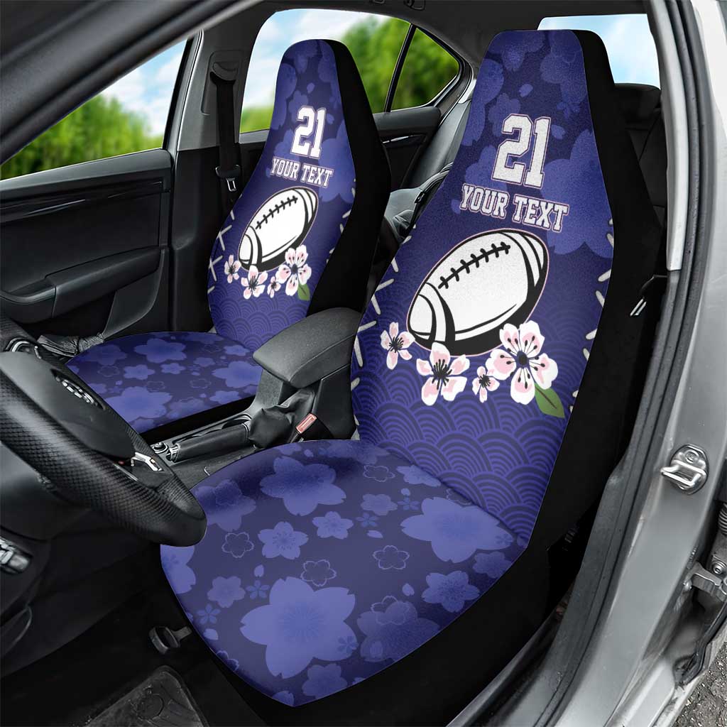 Custom Japan Rugby Pacific Car Seat Cover Sakuras Rising Sun with Polynesian Pattern LT9 - Wonder Print Shop