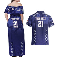 Custom Japan Rugby Pacific Couples Matching Off Shoulder Maxi Dress and Hawaiian Shirt Sakuras Rising Sun with Polynesian Pattern LT9 - Wonder Print Shop