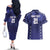 Custom Japan Rugby Pacific Couples Matching Off The Shoulder Long Sleeve Dress and Hawaiian Shirt Sakuras Rising Sun with Polynesian Pattern LT9 - Wonder Print Shop
