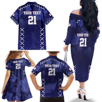 Custom Japan Rugby Pacific Family Matching Off The Shoulder Long Sleeve Dress and Hawaiian Shirt Sakuras Rising Sun with Polynesian Pattern - Wonder Print Shop