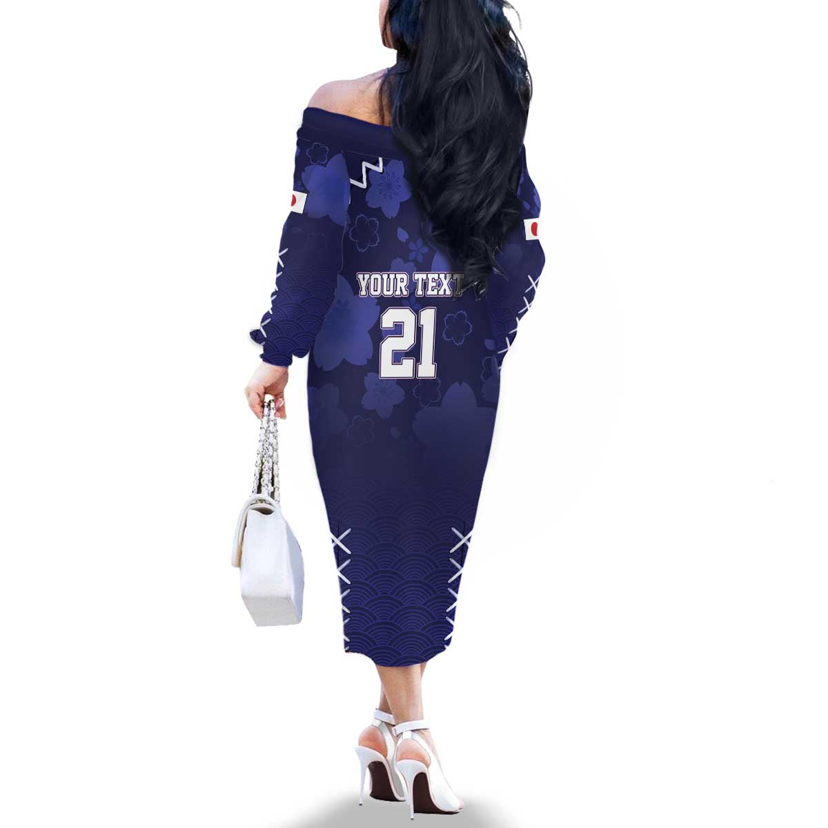 Custom Japan Rugby Pacific Family Matching Off The Shoulder Long Sleeve Dress and Hawaiian Shirt Sakuras Rising Sun with Polynesian Pattern - Wonder Print Shop