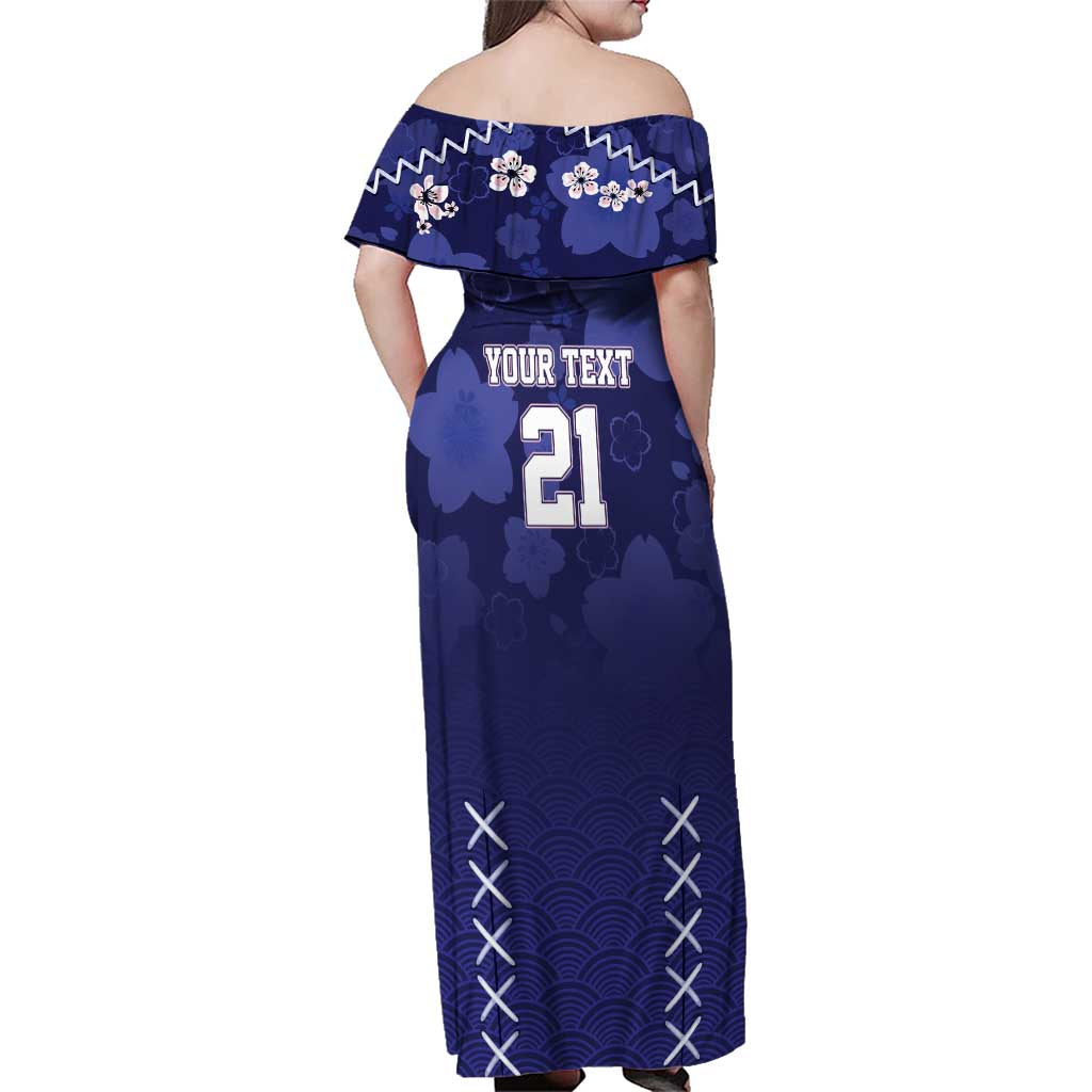 Custom Japan Rugby Pacific Family Matching Off Shoulder Maxi Dress and Hawaiian Shirt Sakuras Rising Sun with Polynesian Pattern LT9 - Wonder Print Shop