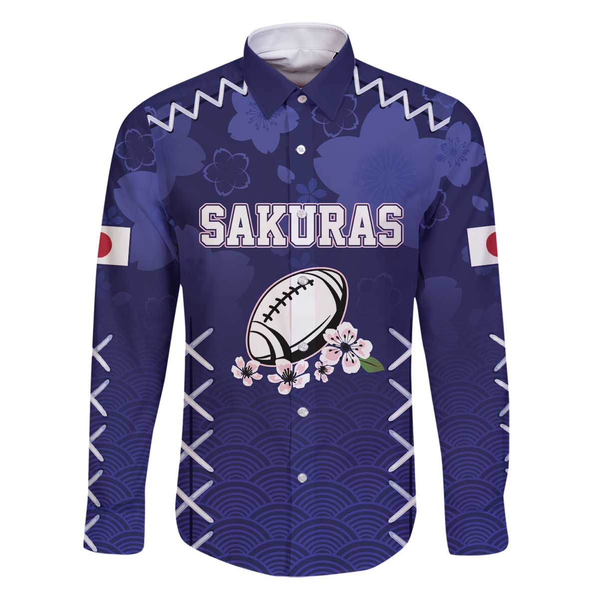 Custom Japan Rugby Pacific Family Matching Off Shoulder Short Dress and Hawaiian Shirt Sakuras Rising Sun with Polynesian Pattern LT9 - Wonder Print Shop