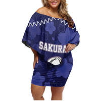 Custom Japan Rugby Pacific Family Matching Off Shoulder Short Dress and Hawaiian Shirt Sakuras Rising Sun with Polynesian Pattern LT9 - Wonder Print Shop