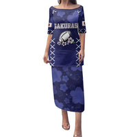 Custom Japan Rugby Pacific Family Matching Puletasi and Hawaiian Shirt Sakuras Rising Sun with Polynesian Pattern - Wonder Print Shop