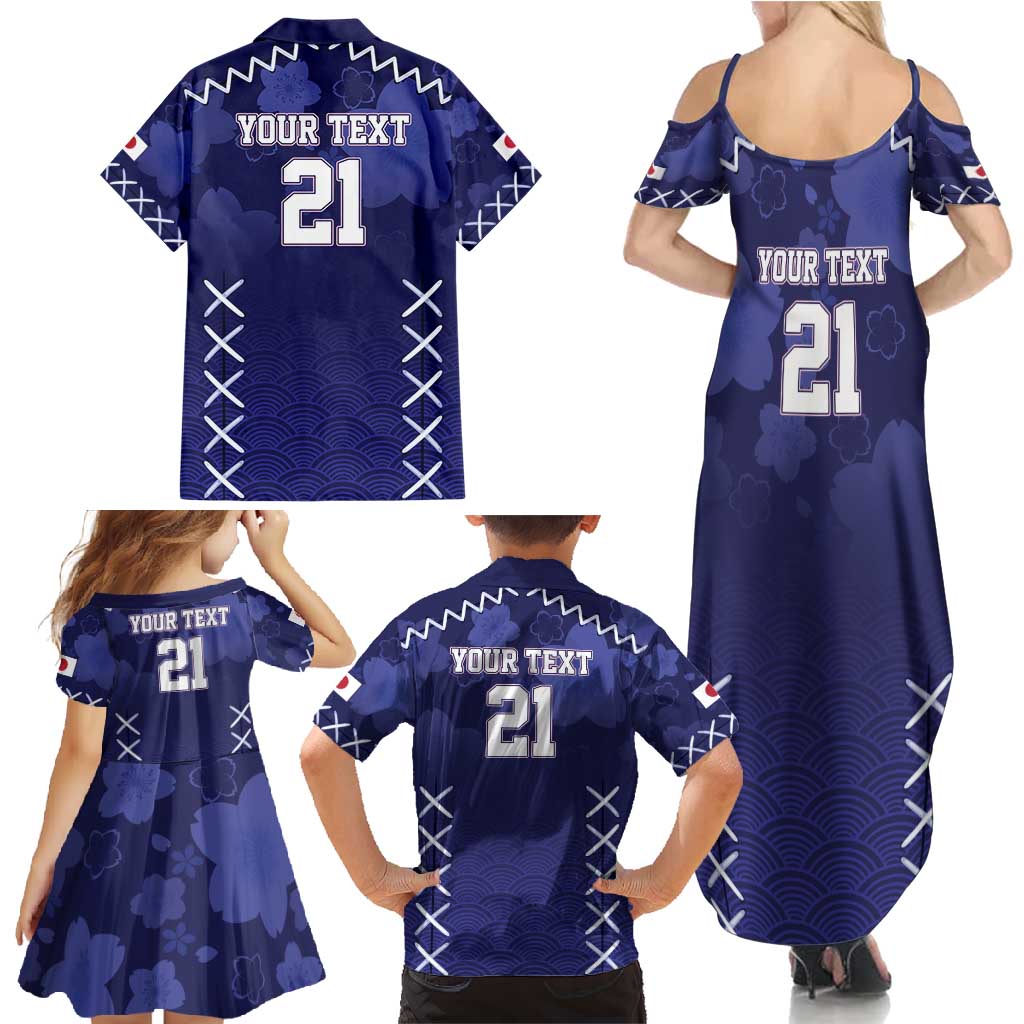Custom Japan Rugby Pacific Family Matching Summer Maxi Dress and Hawaiian Shirt Sakuras Rising Sun with Polynesian Pattern - Wonder Print Shop