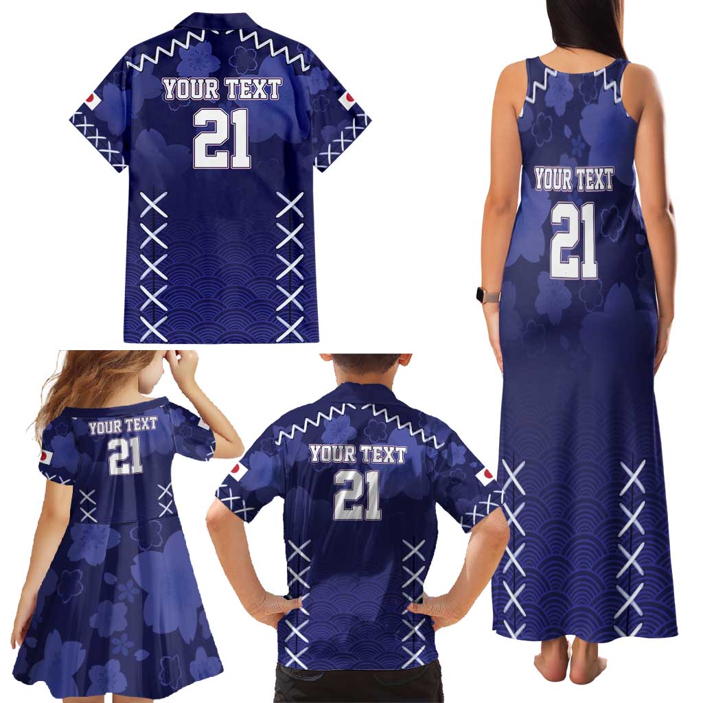 Custom Japan Rugby Pacific Family Matching Tank Maxi Dress and Hawaiian Shirt Sakuras Rising Sun with Polynesian Pattern - Wonder Print Shop