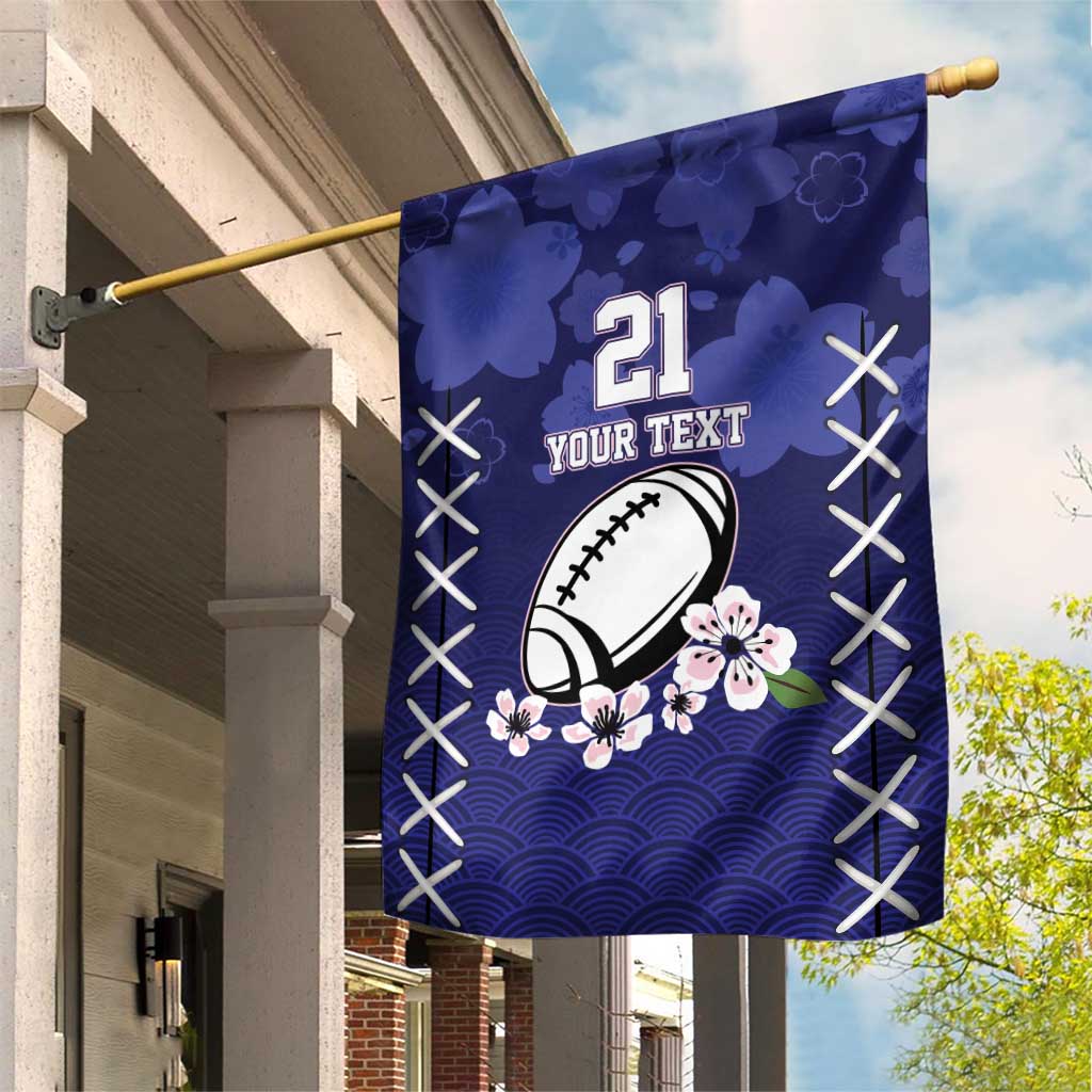 Custom Japan Rugby Pacific Garden Flag Sakuras Rising Sun with Polynesian Pattern - Wonder Print Shop