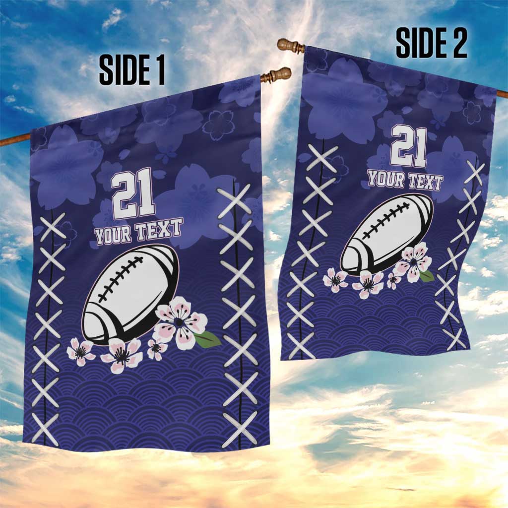 Custom Japan Rugby Pacific Garden Flag Sakuras Rising Sun with Polynesian Pattern - Wonder Print Shop