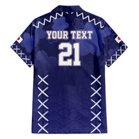 Custom Japan Rugby Pacific Hawaiian Shirt Sakuras Rising Sun with Polynesian Pattern - Wonder Print Shop