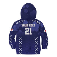 Custom Japan Rugby Pacific Kid Hoodie Sakuras Rising Sun with Polynesian Pattern - Wonder Print Shop