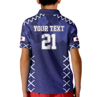 Custom Japan Rugby Pacific Kid Polo Shirt Sakuras Rising Sun with Polynesian Pattern - Wonder Print Shop