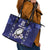 Custom Japan Rugby Pacific Leather Tote Bag Sakuras Rising Sun with Polynesian Pattern - Wonder Print Shop