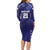 Custom Japan Rugby Pacific Long Sleeve Bodycon Dress Sakuras Rising Sun with Polynesian Pattern - Wonder Print Shop