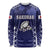 Custom Japan Rugby Pacific Long Sleeve Shirt Sakuras Rising Sun with Polynesian Pattern - Wonder Print Shop