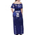 Custom Japan Rugby Pacific Off Shoulder Maxi Dress Sakuras Rising Sun with Polynesian Pattern - Wonder Print Shop
