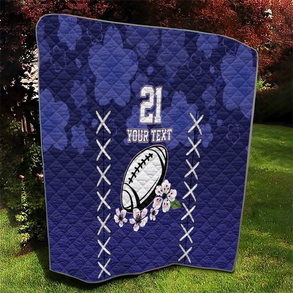 Custom Japan Rugby Pacific Quilt Sakuras Rising Sun with Polynesian Pattern - Wonder Print Shop