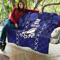 Custom Japan Rugby Pacific Quilt Sakuras Rising Sun with Polynesian Pattern - Wonder Print Shop