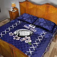 Custom Japan Rugby Pacific Quilt Bed Set Sakuras Rising Sun with Polynesian Pattern - Wonder Print Shop