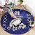 Custom Japan Rugby Pacific Round Carpet Sakuras Rising Sun wiht Polynesian Pattern