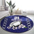 Custom Japan Rugby Pacific Round Carpet Sakuras Rising Sun wiht Polynesian Pattern