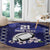 Custom Japan Rugby Pacific Round Carpet Sakuras Rising Sun wiht Polynesian Pattern