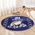 Custom Japan Rugby Pacific Round Carpet Sakuras Rising Sun wiht Polynesian Pattern