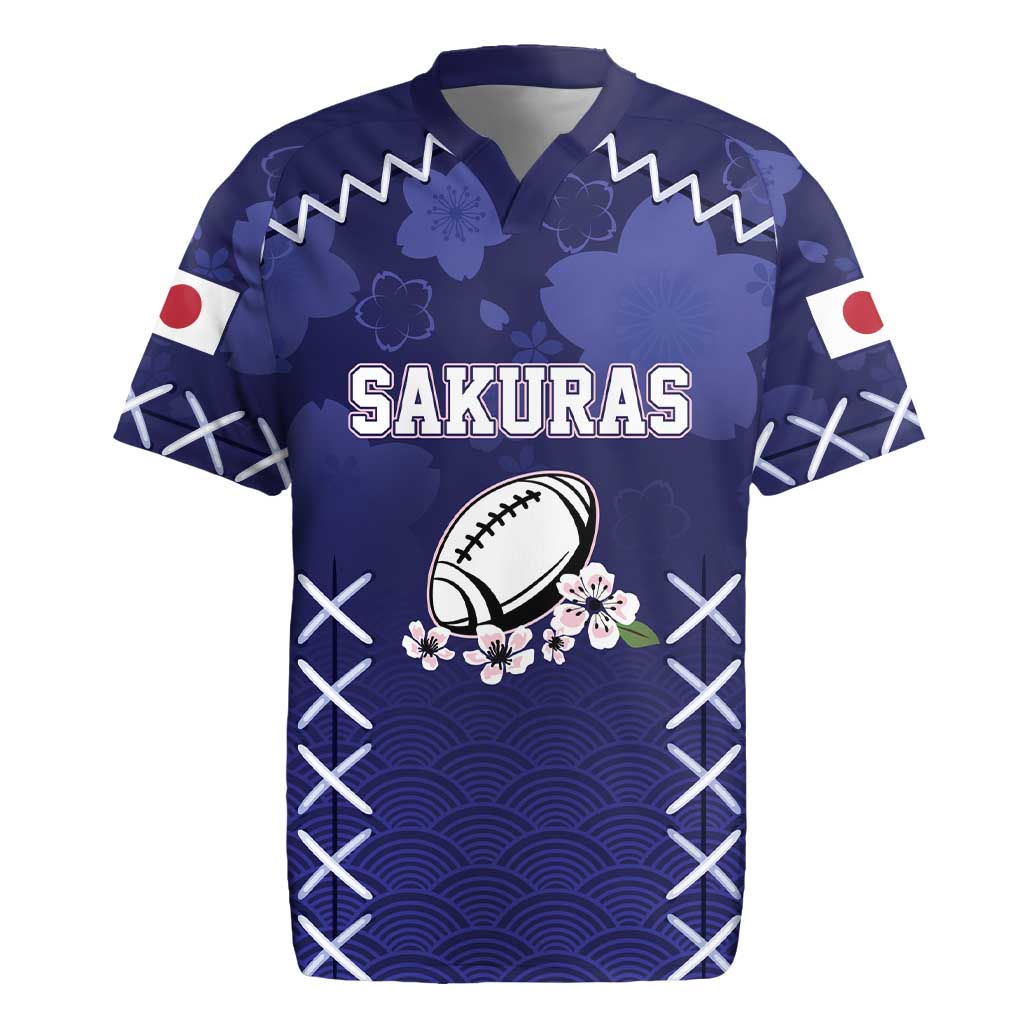 Custom Japan Rugby Pacific Rugby Jersey Sakuras Rising Sun with Polynesian Pattern - Wonder Print Shop