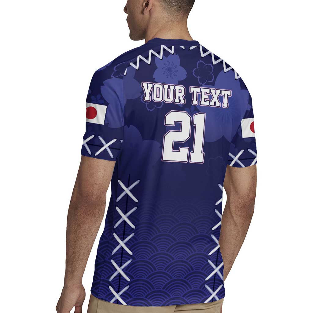 Custom Japan Rugby Pacific Rugby Jersey Sakuras Rising Sun with Polynesian Pattern - Wonder Print Shop