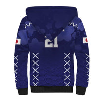 Custom Japan Rugby Pacific Sherpa Hoodie Sakuras Rising Sun with Polynesian Pattern - Wonder Print Shop