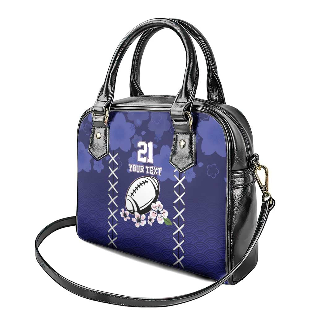 Custom Japan Rugby Pacific Shoulder Handbag Sakuras Rising Sun wiht Polynesian Pattern