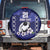 Custom Japan Rugby Pacific Spare Tire Cover Sakuras Rising Sun with Polynesian Pattern - Wonder Print Shop