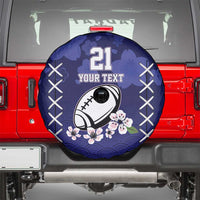Custom Japan Rugby Pacific Spare Tire Cover Sakuras Rising Sun with Polynesian Pattern - Wonder Print Shop
