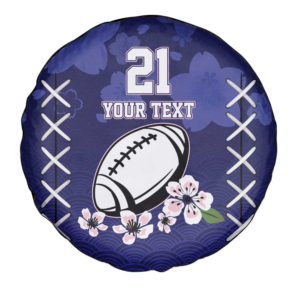 Custom Japan Rugby Pacific Spare Tire Cover Sakuras Rising Sun with Polynesian Pattern - Wonder Print Shop