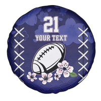 Custom Japan Rugby Pacific Spare Tire Cover Sakuras Rising Sun with Polynesian Pattern - Wonder Print Shop