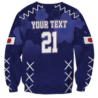 Custom Japan Rugby Pacific Sweatshirt Sakuras Rising Sun with Polynesian Pattern - Wonder Print Shop