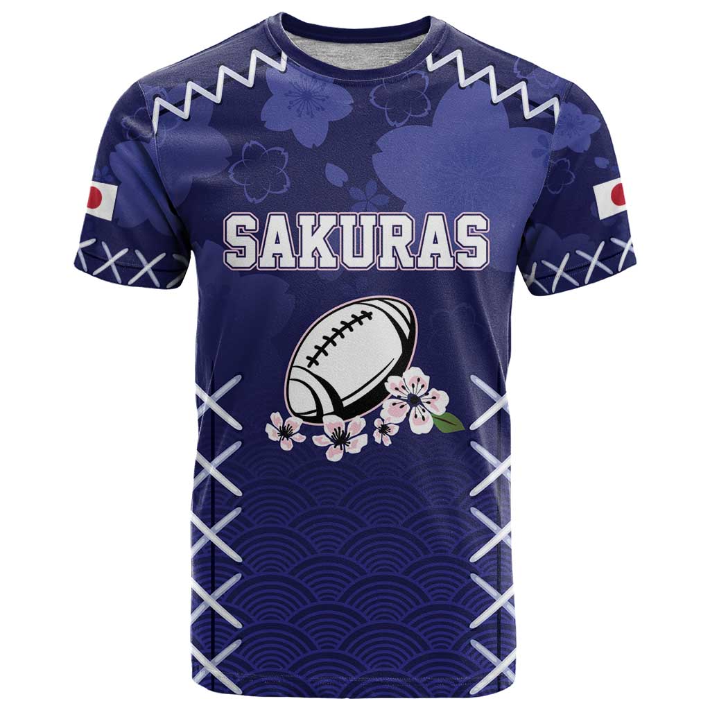 Custom Japan Rugby Pacific T Shirt Sakuras Rising Sun with Polynesian Pattern - Wonder Print Shop