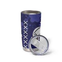Custom Japan Rugby Pacific Tumbler Cup Sakuras Rising Sun wiht Polynesian Pattern - Wonder Print Shop