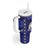 Custom Japan Rugby Pacific Tumbler With Handle Sakuras Rising Sun wiht Polynesian Pattern - Wonder Print Shop